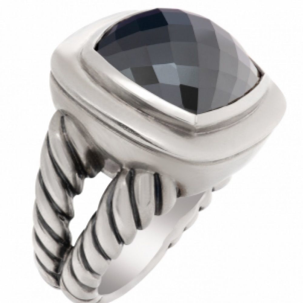 Authentic David Yurman Albion Hematite Sterling Silver Ring excellent condition